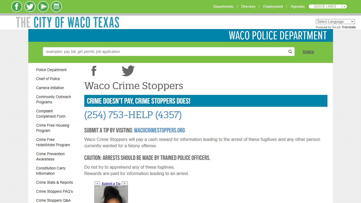 Waco Crimestoppers - Most Wanted - City of Waco, Texas